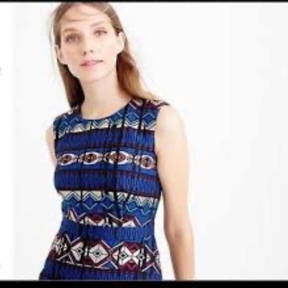 J. Crew  Blue Metallic Sleeveless Dress - Picture 3 of 8